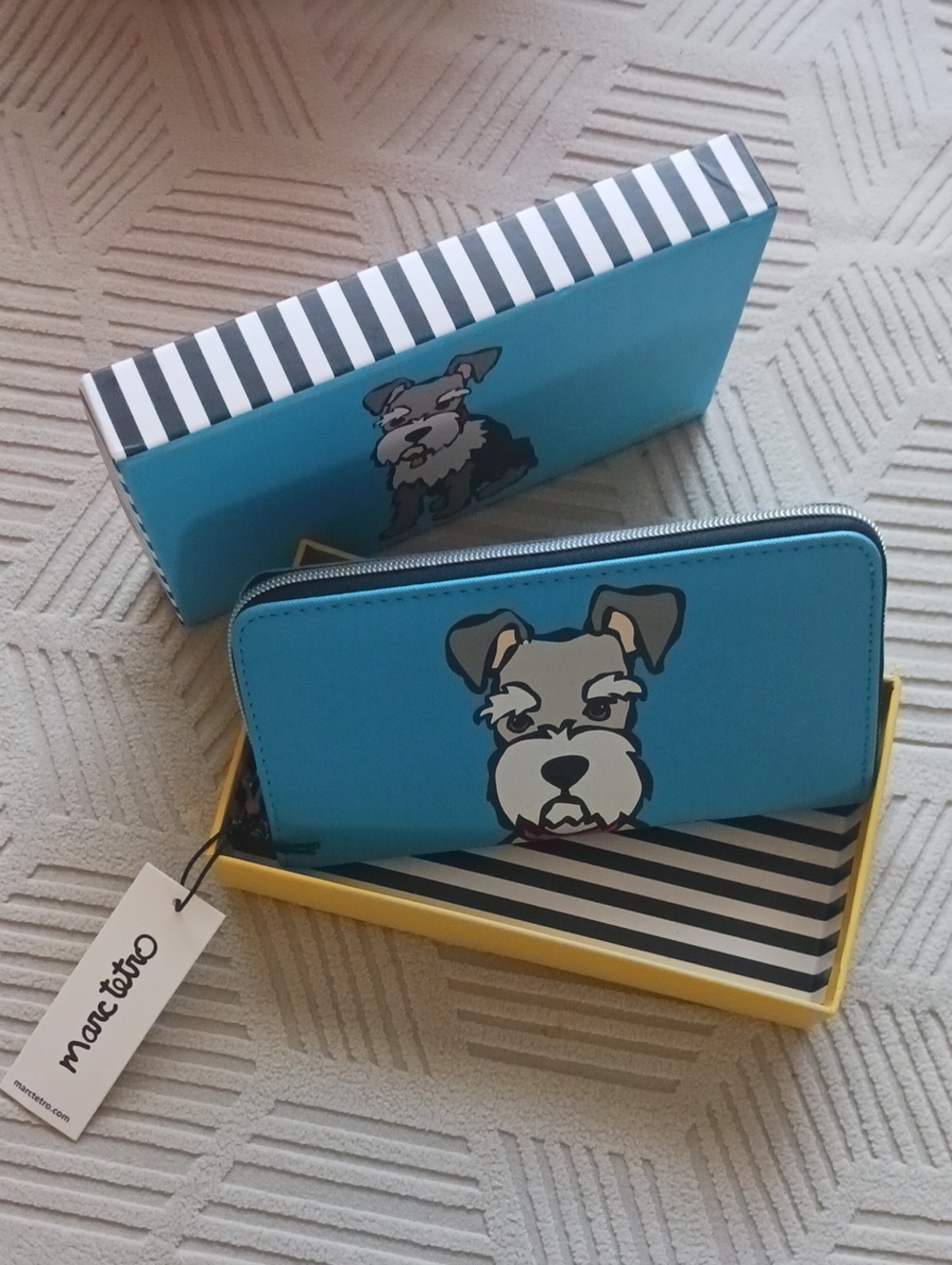 Marc Tetro Blue Dog Zip Wallet for Pets Lovers